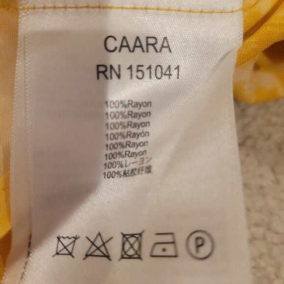 NWT Caara Women Long Sleeve Button Down Shirt Blouse Top Yellow Tie Dye Sz Large - Picture 9 of 10